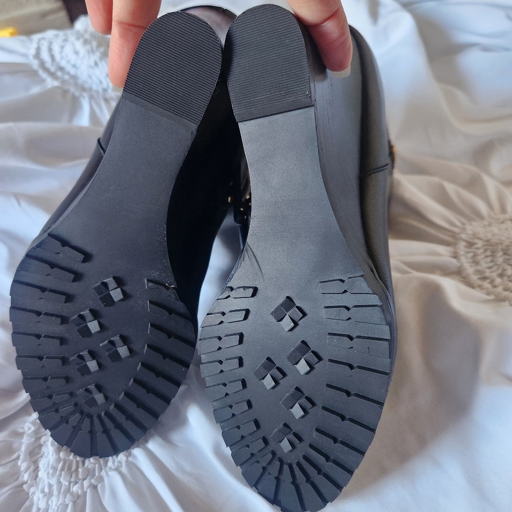 Lauren Ralph Lauren Shaley Wedge Ankle boots in black leather size 6B - Picture 9 of 11